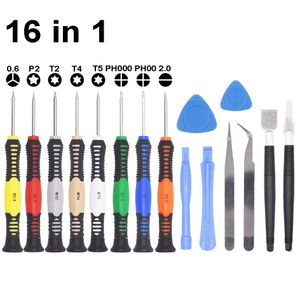 Kit d'outils d'ouverture 16 en 1, jeu de tournevis pour iPhone 7 8 11 12 X Samsung Huawei Mi pincettes outil de réparation de bricolage