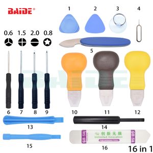 16 in 1 Reparatie Tool Kit Metalen PRY BAR Mobiele Telefoon Demonteergereedschappen Kit voor PC DIY Handgereedschap Set