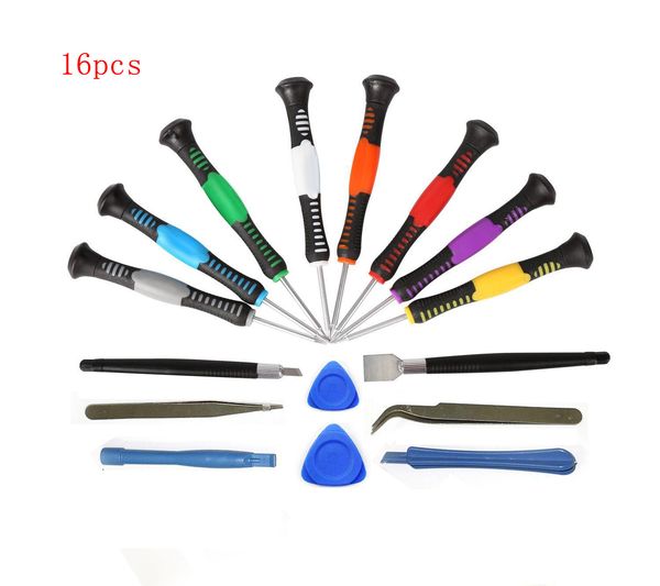 Kit de réparation 16 en 1, outils d'ouverture avec tournevis Torx Pentalobe étoile à 5 points pour samsung APPLE iphone xiaomi huawei