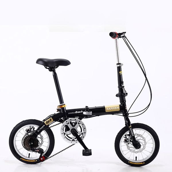 Bicicleta plegable Mini, ligera, portátil, para adultos, hombres y mujeres, niños, rueda pequeña, freno de disco, 16 pulgadas y 14 pulgadas
