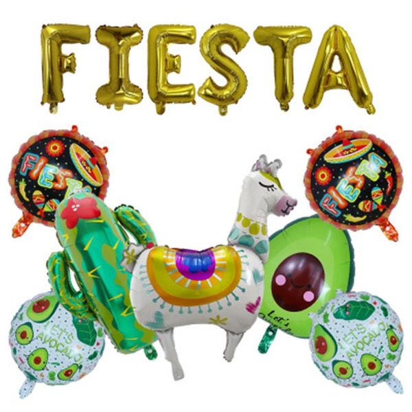 16 pouces FIESTA Lettre Ballon En Aluminium Ensemble Or Rose Mexicain Avocat Carnaval Fête Alphabet Décoration Ballons EA119