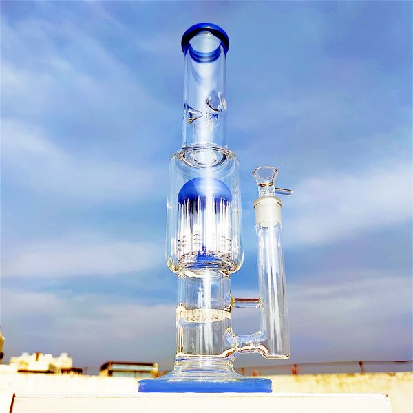 16 pouces en tête en verre Bong 9 mm Épaisseur Heavy Ice Catcher Icelle de méduse filtre Hobelah Verre Bong Dab Recycler Recycler Bongs 14 mm US Entrepôt