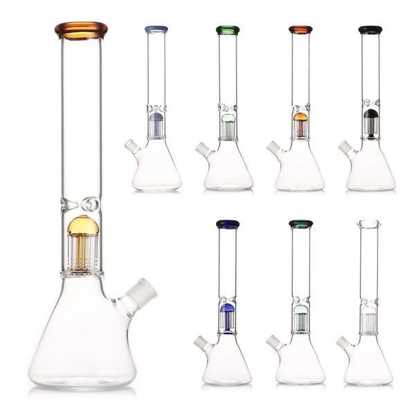 16 pouces en tête en verre bong lourd épais épais multicolor beaker bongffisffish filtre cochroélah verre bang givère