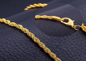 16 pouces à 26 pouces 6 mm Collier à chaîne plaquée or Bracelet Fashion 18K Chaînes en or plaquées pour hommes Colliers parfaits GI8690818