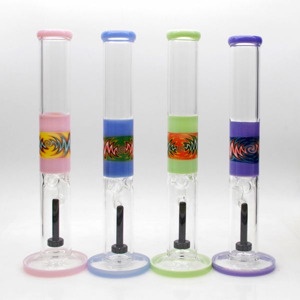 Disco de turbina de 16 pulgadas Bong Burbujeador de tubería de agua de bong de vidrio de borosilicato con tazón y brazalete de cuarzo gratis