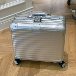 16 centimeter zakelijke koffer voor mannen dames designer koffer bagage aluminium aluminium legering reis trolley case mode instapkas unisex trunk