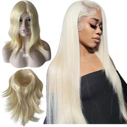 16 inch Chinees maagdelijk menselijk haar 613 blond haarstukje 7x9 PU-topper voor zwarte vrouw