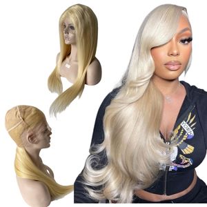16 centimeter Chinees maagdelijk Human Hair Medical Pruiken #613 Kleur Silky rechte volledige kanten pruik voor zwarte vrouw