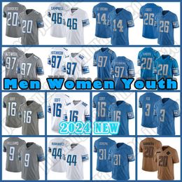 16 Jared Goff 14 Amon-Ra St. Brown voetbalshirts Jahmyr Gibbs Detroits Sam LaPorta Liones Brian Branch Barry Sanders Jack Campbell Penei Sewell Malcolm Rodriguez d1