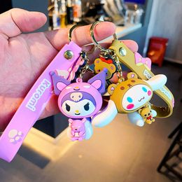16 sortes série complète dessin animé câlin lapin ours Kuromi porte-clés pendentif belle poupée beignet porte-clés filles sac pendentifs voiture porte-clés cadeaux 2348