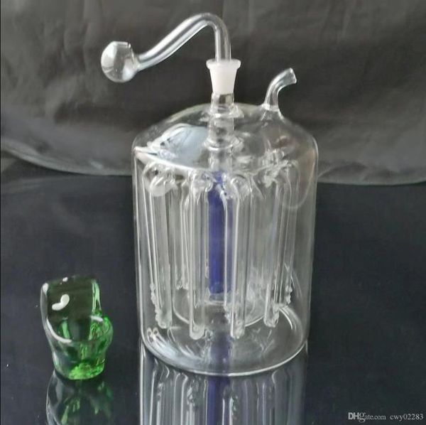16 botella de agua filtrada con garra grande Accesorios de bongs de vidrio al por mayor, pipa de agua de vidrio para fumar, envío gratis
