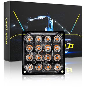 16 luces LED intermitentes para coche, luz estroboscópica de emergencia, camión, remolque, señal de advertencia de peligro, luces de parada laterales