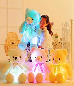 16 lichtgevende 305080cm creatieve oplichtende led kleurrijke gloeiende teddybeer knuffel knuffel kerstcadeau voor kinderen Q07271056159