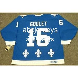 # 16 MICHEL GOULET Québec Nordiques 1988 CCM Vintage T Home Hockey Jersey Stitch n'importe quel numéro de nom
