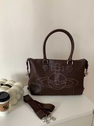 16% KORTING Designer tas keizerin-weduwe Saturnus Middeleeuwen Zacht leren draagtas Grote capaciteit Eén schouder Handheld Crossbody Veelzijdige onderarm damestas