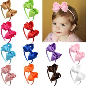 16 Pack Bows Bandeau en plastique Ruban gros-grain Bandeaux Cerceaux Accessoires pour cheveux pour bébés filles Kid LJ201226