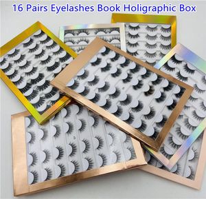 16 paires Vendor de cils naturels faux cils entiers entièrement 3D Mink Lashs Livre en vrac Les cils individuels Wispy Strip Makeup2495385