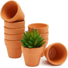 16 stuks 2 terracotta potten aardewerk plantenbak cactus bloem succulente pot met drainagegat geweldig voor plantencrafts 240131