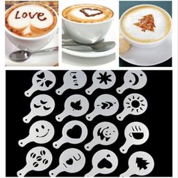 16 Pcs Foam Latte Art Stencils Barista Template voor Decorating Havermout Cupcake Cake Cappuccino Hot Chocolate voor Volwassen Kinderen kinderen