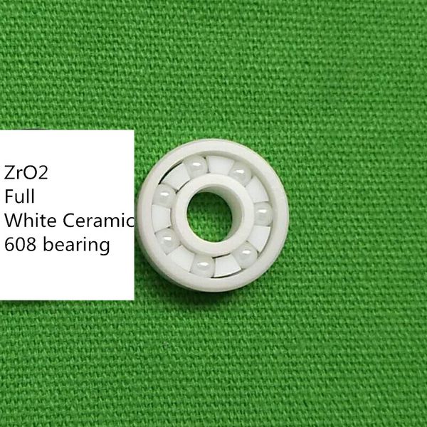 16 PCS Céramique complète 608 Roueur ZRO2 White Ceramic Si3N4 Black Ceramic Inline Speed ​​Roulements 7 Perles 608R