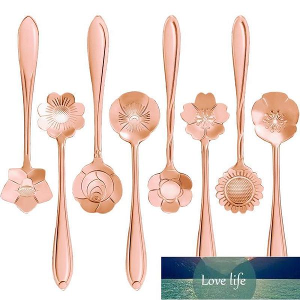 16 Pcs Ensemble En Acier Inoxydable Fleur Cuillère À Café Dessert Sucre Glace Remuer Milkshake Cuillère Ensemble pour Vaisselle Cuisine Ca Prix Usine conception experte Qualité