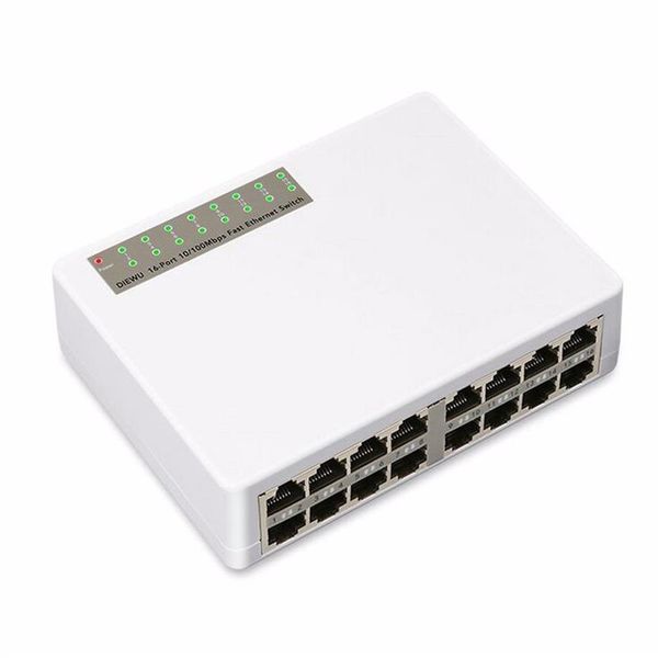 16 puertos Fast Ethernet LAN RJ45 Vlan 10 100 Mbps Conmutador de red Hub Desktop PC236x