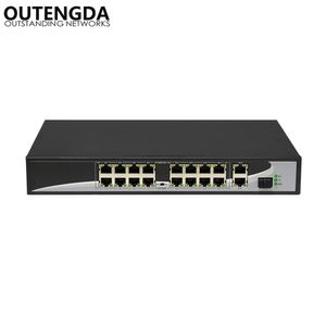 Conmutador POE de 16 puertos con 16 puertos POE 2 Gigabit Uplink 1*1000Mbps SFP Alimentación a cámara IP, AP inalámbrico, teléfono IP