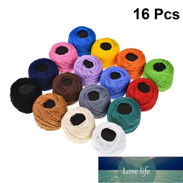 16 rollos de hilo de bordar, juego de punto de cruz, bordado, lana, línea de algodón, suministros para manualidades para hacer regalos en el hogar (color aleatorio) Precio de fábrica, diseño experto, calidad más reciente