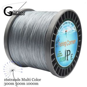 16 brins PE tresse 300 M/500 M/1000 M ligne de pêche tressée Multi couleur Super fort japon Multifilament ligne de pêche fil 240108