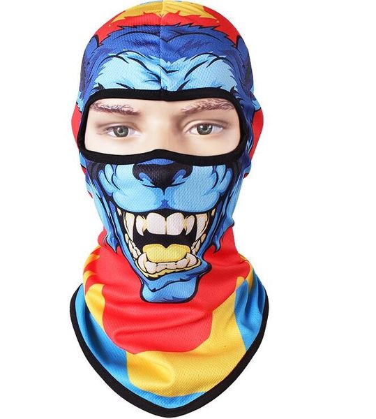 16 style 3d impression animal masque facial coupe-vent capuches de cyclisme Festival Halloween casquette masque de ski cagoule chapeau dessin animé crâne masques en gros
