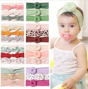 16-stijl hoofdband voor babymeisjes, haaraccessoires met luipaardprint, bloemen, strikknopen, konijnenhoofdbanden, geometrische print met bloemen voor kinderen 3 stuks / set DB727