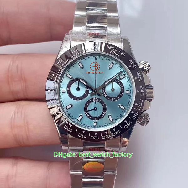 16 Estilo BP Factory Reloj para hombre ETA 7750 Movimiento 40 mm Cosmograph 116500 116506 Cronógrafo Workin Relojes de cristal de zafiro Relojes de pulsera mecánicos automáticos para hombres