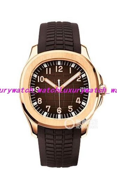 16 Style Montre-bracelet de luxe Montre automatique Hommes Noir 5167A-001 Cadran Rose Or Squelette Bande de caoutchouc Transparent Retour Hommes Watch273N