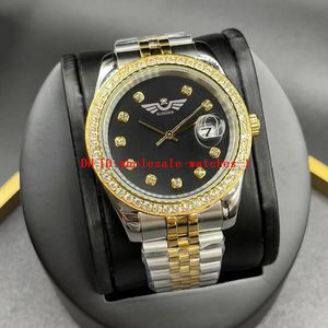 16 Stile Herrenuhren 41 mm 36 mm 278238 278381 Uhr mit schwarzem Zifferblatt, automatisches mechanisches Uhrwerk, Herren-Designeruhren mit Diamantlünette und Edelstahlarmband, zweifarbiges Gold