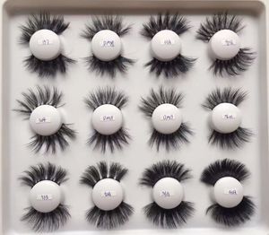 Prix avantageux 24 styles 5D 25 mm faux cils une paire de cils épais exagérés 3D 25 mm vrais cheveux de vison DHL