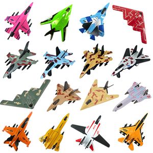 16 stijlen Simulatie Gevechtsvliegtuigen Model Speelgoed Legering Metaal Trekauto's Babyspeelgoed Gevechtsvliegtuig Vluchtmodellen Ornamenten Decoraties