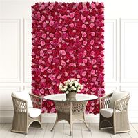 16 x 24 pouces roseen panneaux de fleurs artificiels fond de fleur de fleur panneaux de fleur de rose en soie pour fond de mariage de mariage d￩coration ￠ la maison