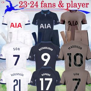 2023 SON MADDISON Soccer Jerseys KULUSEVSKI DELE NDOMBELE HOJBJERG BERGWIJN LO CELSO 23 24 TOttENHAM LUCAS Fans Chemises de football ENFANTS Uniformes adultes KIT 16-4XL