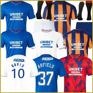 2023 2024 Glasgow Rangers Football Shirt Hommes Enfants Kit Fans Player Version Camiseta de 23 24Home Blue Sakala Kent Tavernier Morelos Colak Hogan XSoccer Jerseys 30