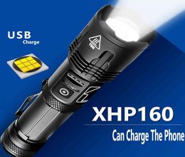 Lampe de poche Super lumineuse à 160 LED, Rechargeable par USB, Zoom 70 2 50, lanterne, utilisation 5000mAh, batterie 18650 26650, 400000Lms, 2106107202