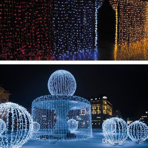 1600 luci a LED 10 * 5m Luci per tende, LED Star String Fairy String light Festival Christmas Flash light, per la decorazione di nozze per feste