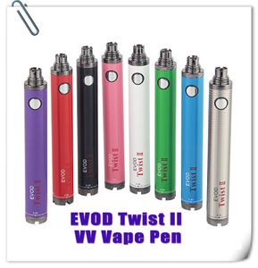 1600mAh eVod Twist 2 Ego C twist II Vision Spinner Vape Pen Batterie Tension Variable Réglable Mod pour 510 Thread Clearomizer Start Kit