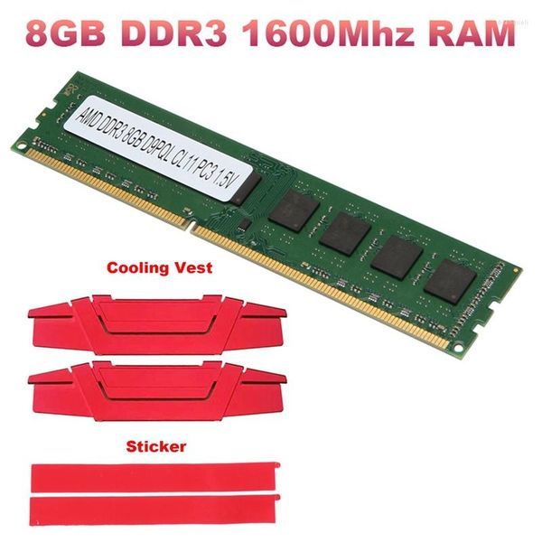 1600Mhz mémoire RAM refroidissement gilet PC3-12800 1.5V bureau 240 broches pour carte mère AMD