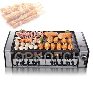 1600W Elektrische Barbecues Smokeless Kebab Machine Korean Non Stick Bakplaat Automatische Rotatie Skewer Grills