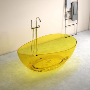 Baignoire autoportante en résine, nouveau Design 1600x950x600mm, baignoire transparente colorée de célébrité en ligne RS1030