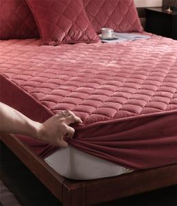 160200cm pluche dikke dikke matras deksel warm zacht kristallen fluweel king queen quilt bed gemonteerd plaat matras deksel vast 29661814