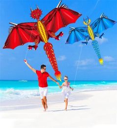 160 cm 64 pouces LED Dragon Cerf-Volant Vent Animal Cerfs-Volants Volant En Plein Air Amusant Jouet Pour Adultes Enfants Avec Poignée Ligne Usine 220621
