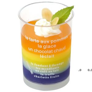 160 ml 688 cm emballage rond moulé par injection tasses d'emballage du désert en plastique jetable transparent pouding mousse tasse par mer RRE10554