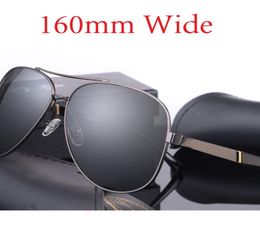 Gafas de sol polarizadas para hombre de gran tamaño de 160 mm conduciendo gafas solares para el hombre Cabeza ancha de gafas de sol masculinas Aviación de gafas de sol masculinas1258041