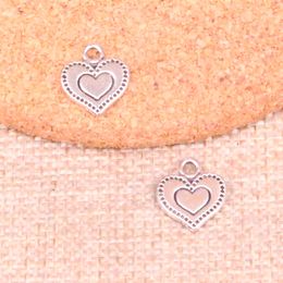 160 pcs Charms Heart 13*11 mm Antiek Making Pendant Fit, Vintage Tibetaans zilver, DIY handgemaakte sieraden